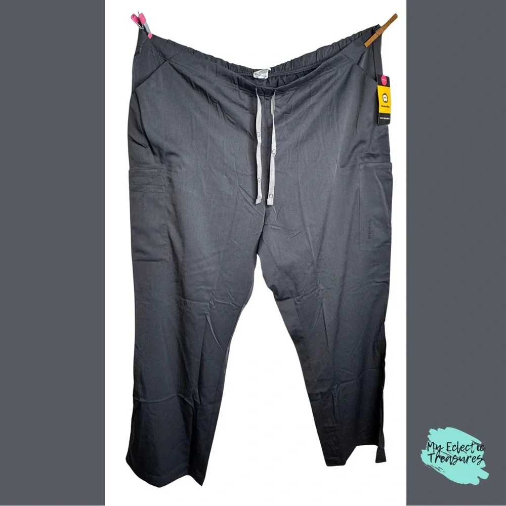 WonderWink PRO Scrub Pants 3XL Pewter Gray Pull On Cargo NWT